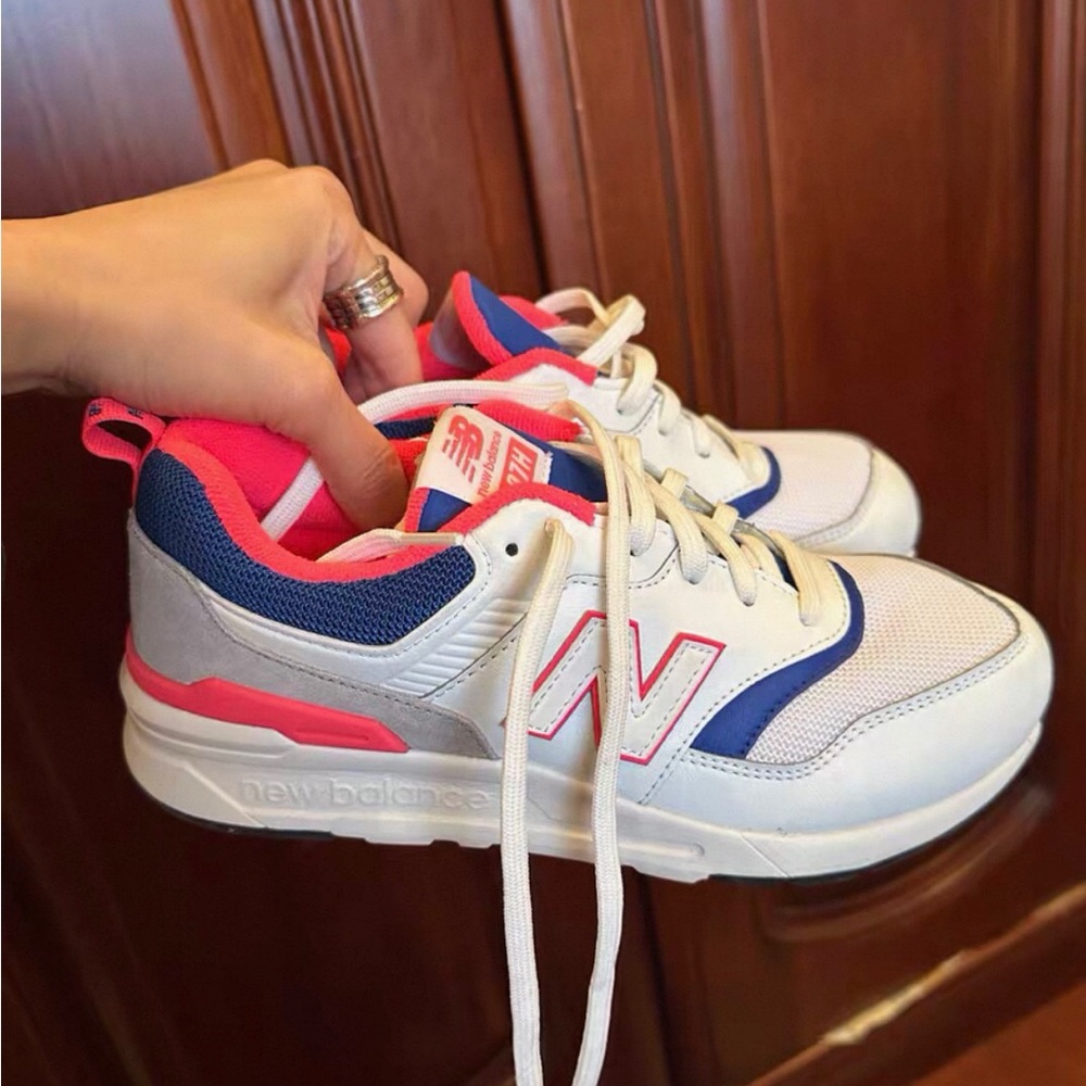 New Balance Kids Sneakers - White, Pink, Blue